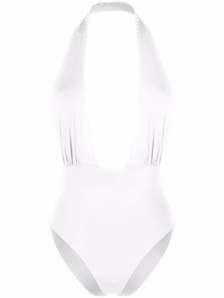  La Perla Braid-detail Halterneck Swimsuit - White 