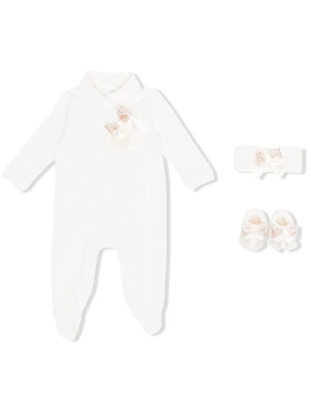  La Perla Kids Bow-detail Bodysuit Set - Neutrals 
