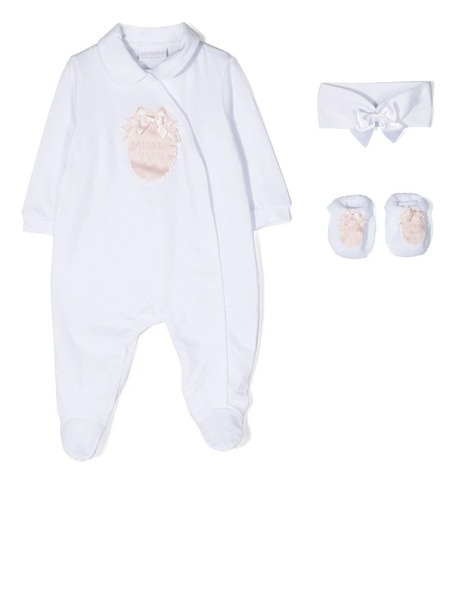  La Perla Kids Logo-patch Bodysuit Set - White 