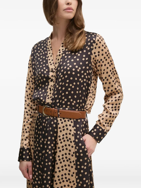  La Petite Française Banale Polka-dot Buttoned Top - Black 