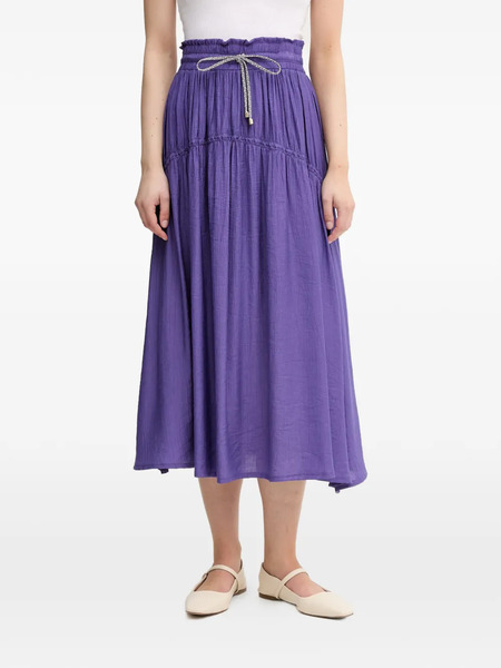  La Petite Française Josette Drawstring Midi Skirt - Purple 