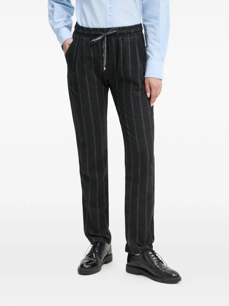  La Petite Française Poli Pinstripe Drawstring Trousers - Grey 
