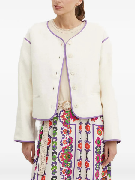  La Petite Française Voyage Button Contrast-rim Jacket - Neutrals 