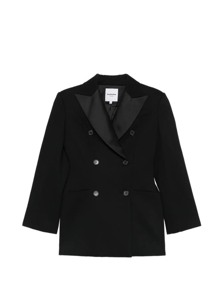  La Piscine Double-breasted Sculpted Blazer - Black 