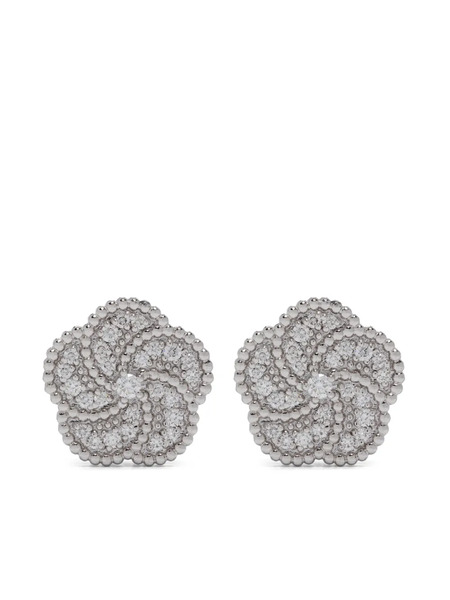  La Prima Gioielli 18k White Gold Bloomy Diamond Earrings - Silver 
