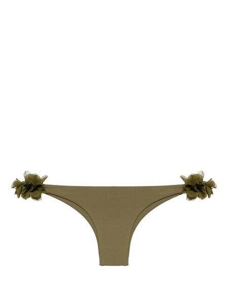  La Reveche Rasha Floral-appliqué Bikini Bottom - Green 