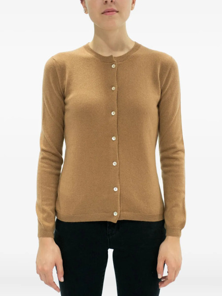  La Rose Button Cashmere Cardigan - Brown 