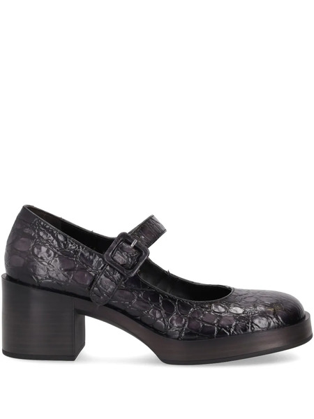  La Rose Cristin Mercedes Reptile-effect Pumps - Black 