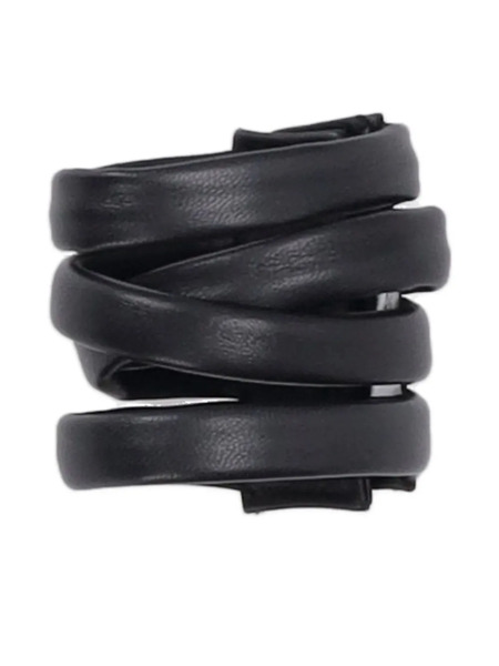  La-rose Four-wrap Leather Bracelet - Black 