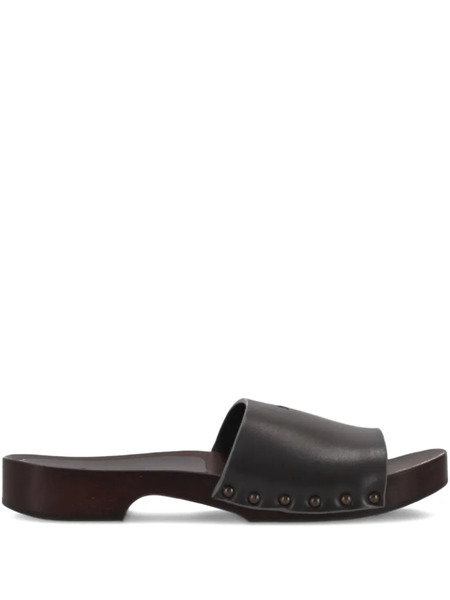  La Rose Leather Sandals - Grey 
