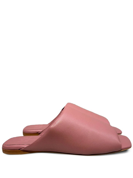  La-rose Nappa Leather Flat Sandals - Pink 