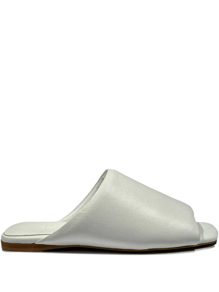  La-rose Sabot Leather Sandals - White 