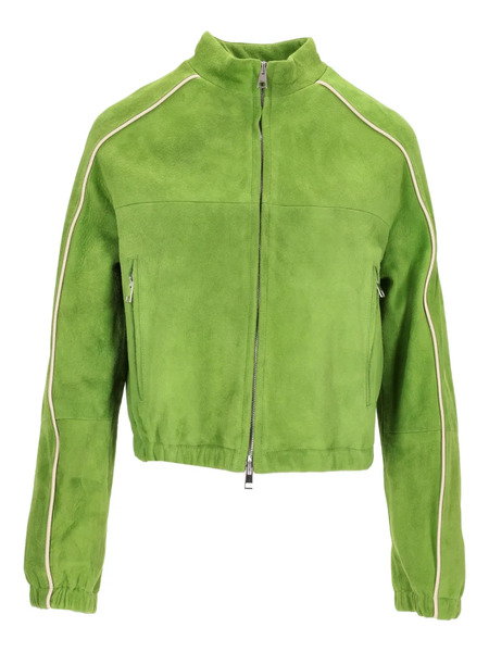  La Rose Suede Zip-up Jacket - Green 