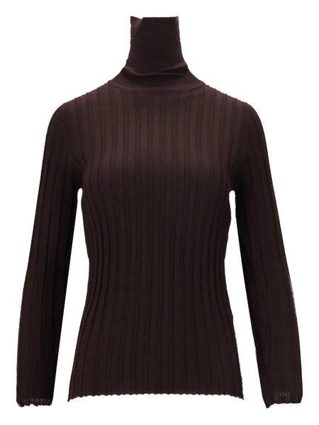  La-rose Turtleneck Ribbed Sweater - Brown 