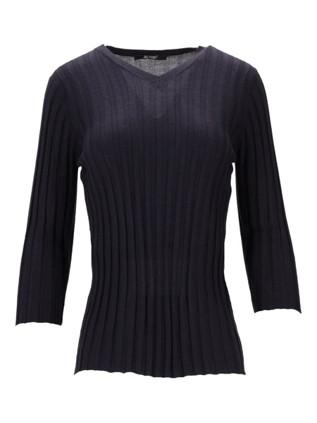  La-rose V-neck Ribbed Top - Blue 