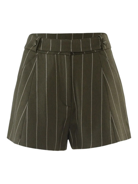  La Semaine Pinstripe Zip Shorts - Green 