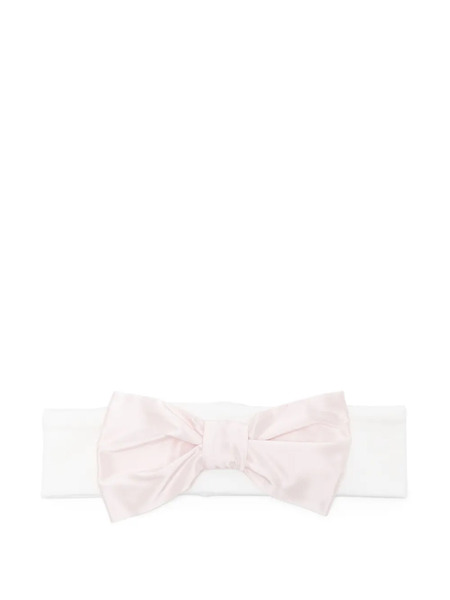  La Stupenderia Bow-detail Satin Headband - White 