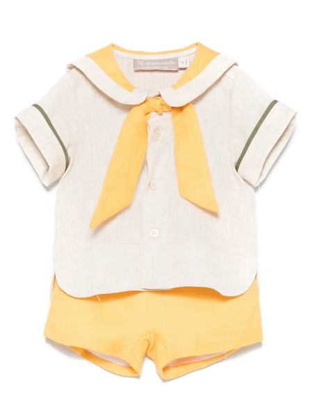  La Stupenderia Bow-detail Shorts Set - Neutrals 