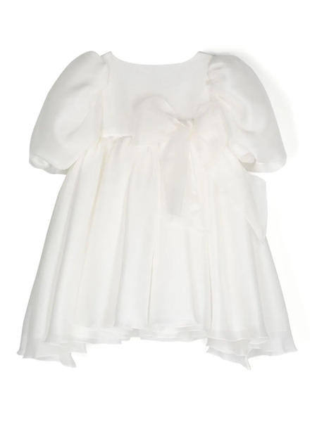 La Stupenderia Bow-detail Silk Dress - Neutrals 