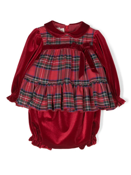  La Stupenderia Check-print Cotton Short Set - Red 