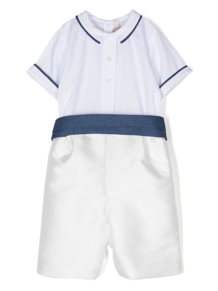  La Stupenderia Contrast-trim Romper - White 