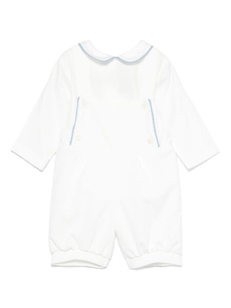  La Stupenderia Corduroy Dungarees Set - White 