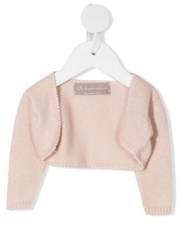  La Stupenderia Cropped Wool Cardigan - Pink 