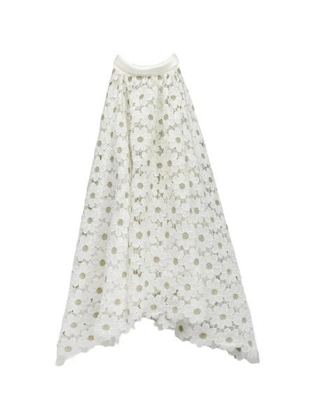  La Stupenderia Daisy-embroidered Collared Dress - White 
