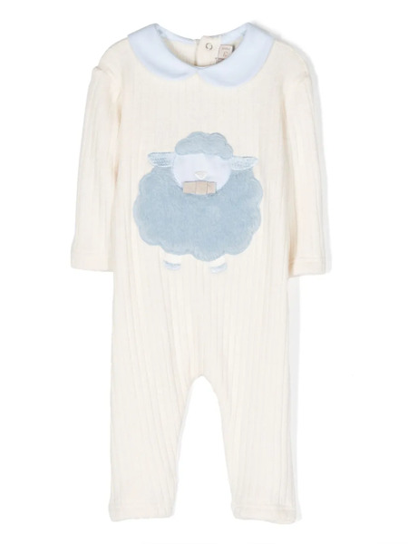  La Stupenderia Embroidered-design Ribbed-knit Bodysuit - Neutrals 