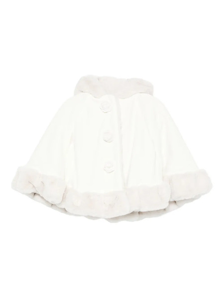  La Stupenderia Faux Fur-trim Cape - White 