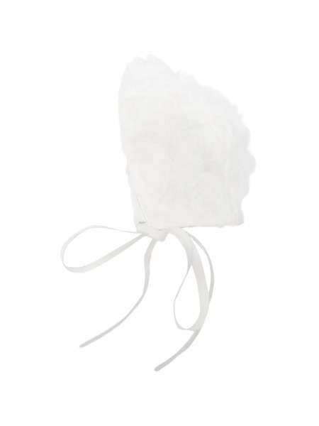  La Stupenderia Floral Tie Cap - White 