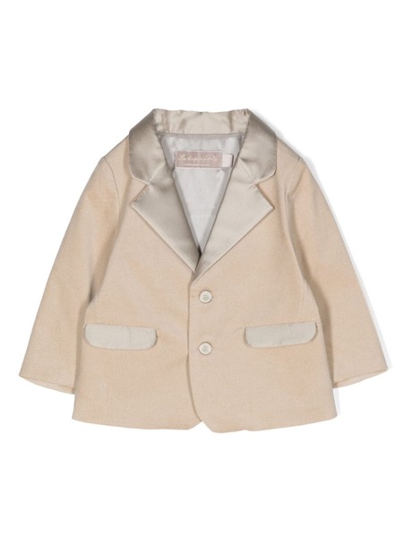  La Stupenderia Harris Single-breasted Velvet Blazer - Neutrals 