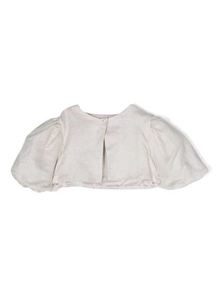  La Stupenderia Lamé Cropped Jacket - Neutrals 