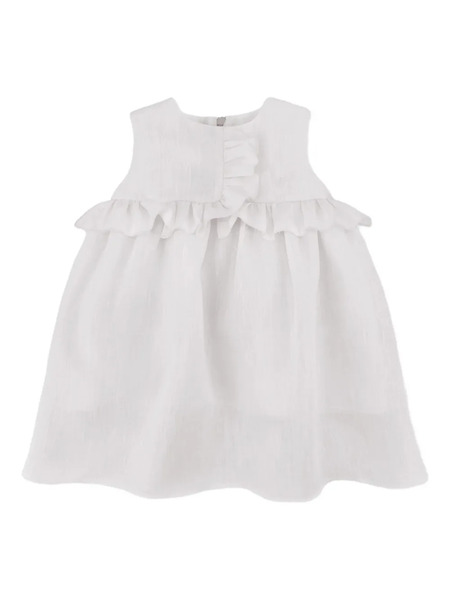  La Stupenderia Linen Dress - White 