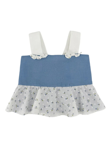  La Stupenderia Linen Top - Blue 