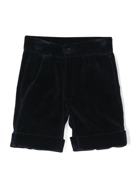  La Stupenderia Pinched Velvet Shorts - Blue 