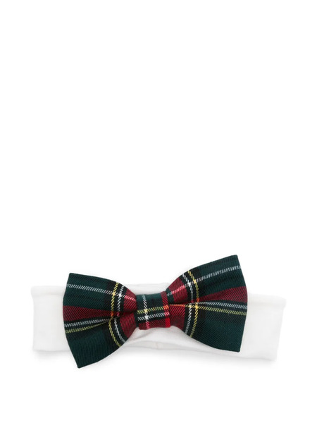  La Stupenderia Plaid Bow Headband - White 