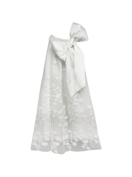  La Stupenderia Rebecca Bow Floral Dress - White 