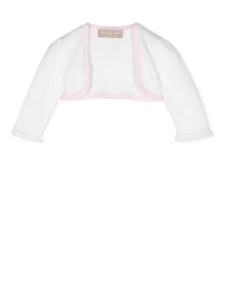  La Stupenderia Ruffle-trim Cropped Knitted Cardigan - Neutrals 