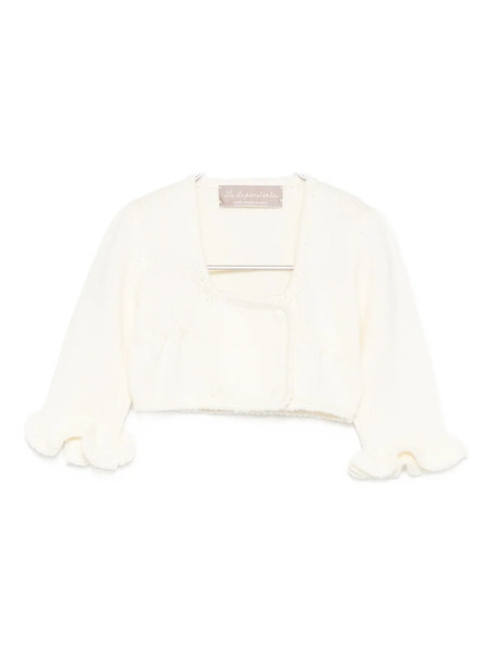  La Stupenderia Ruffled Cardigan - White 