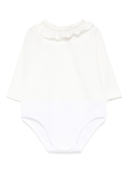  La Stupenderia Ruffled-collar Bodysuit - White 