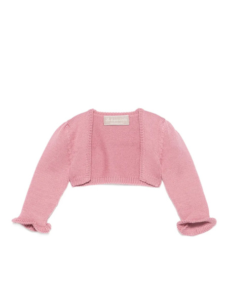  La Stupenderia Ruffled Wool Cardigan - Pink 