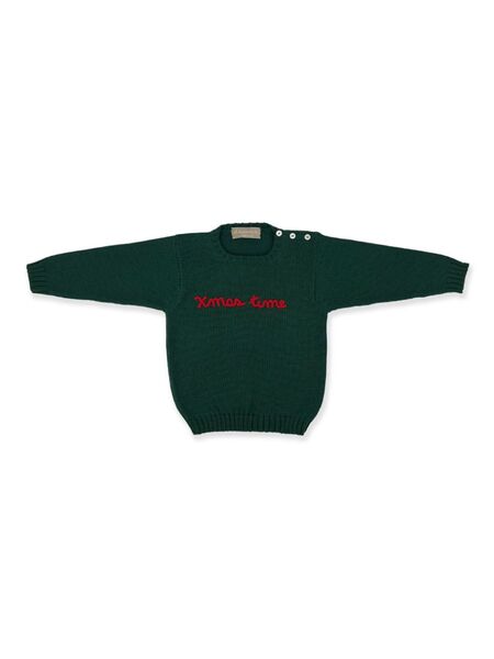  La Stupenderia Slogan-embroidered Sweater - Green 