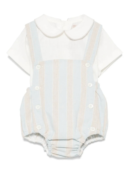  La Stupenderia Stripe Shorties Set - White 