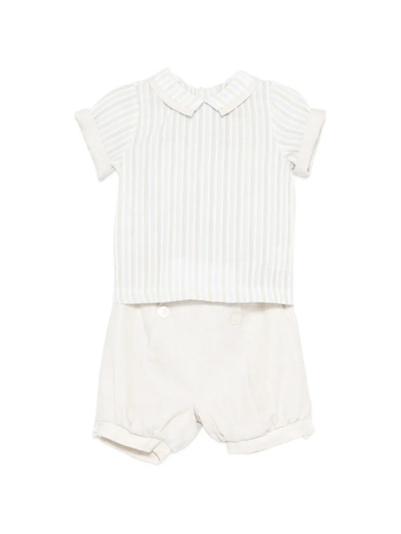  La Stupenderia Striped Collared Babywear - Neutrals 