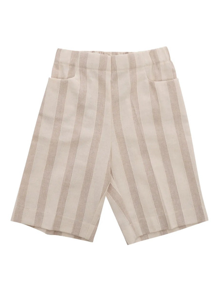  La Stupenderia Striped Pocket Shorts - Neutrals 