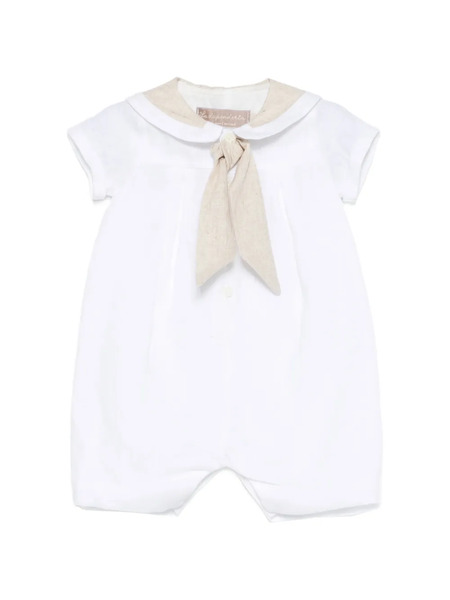  La Stupenderia Tie Collar Dungarees - White 