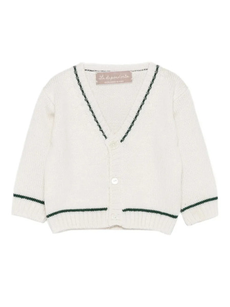  La Stupenderia V-neck Button Cardigan - White 