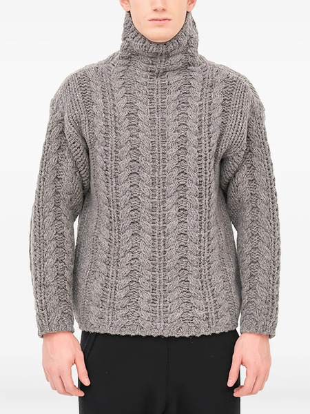  Label Under Construction Knit-cable Turtleneck Sweater - Grey 
