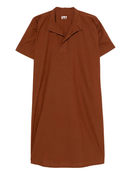  Labo Art Chiara Collared Short-sleeve Midi Dress - Brown 